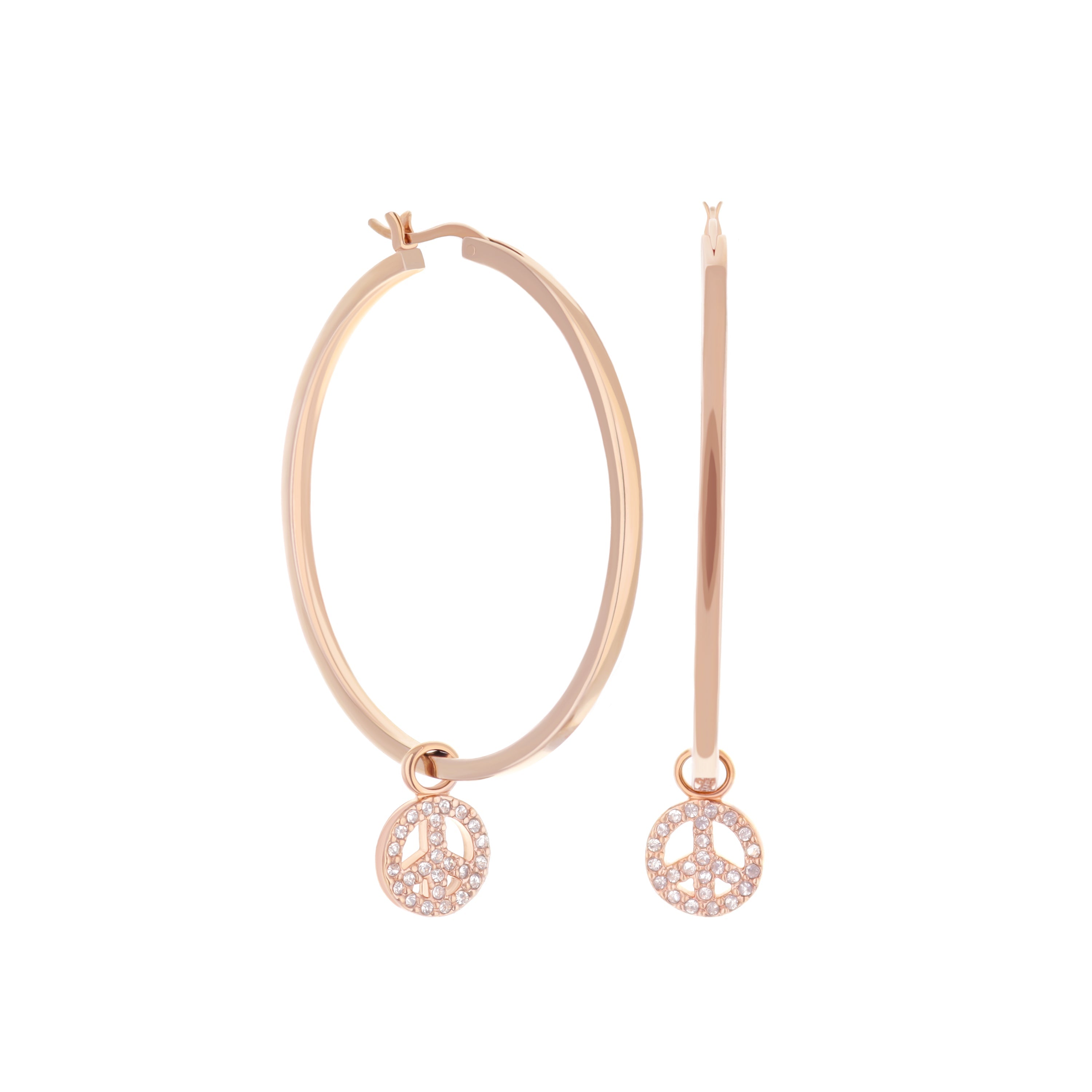 Peace Sign Hoop Earrings