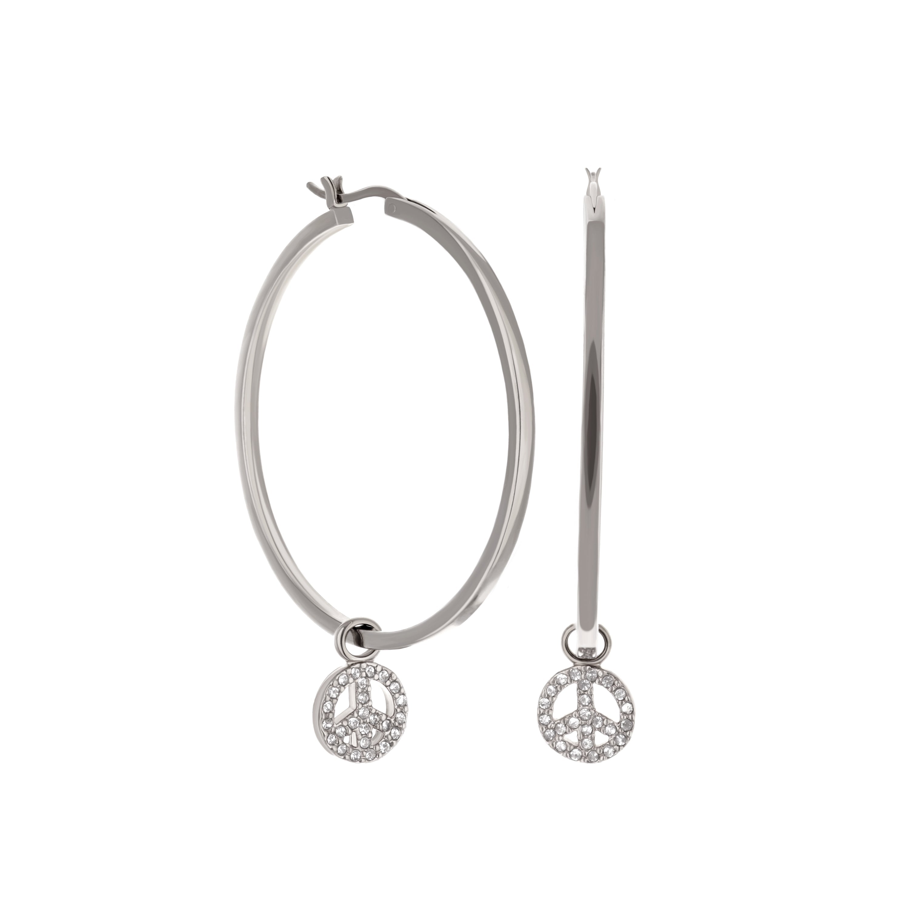 Peace Sign Hoop Earrings