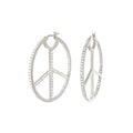 Pave Peace Hoop Earrings
