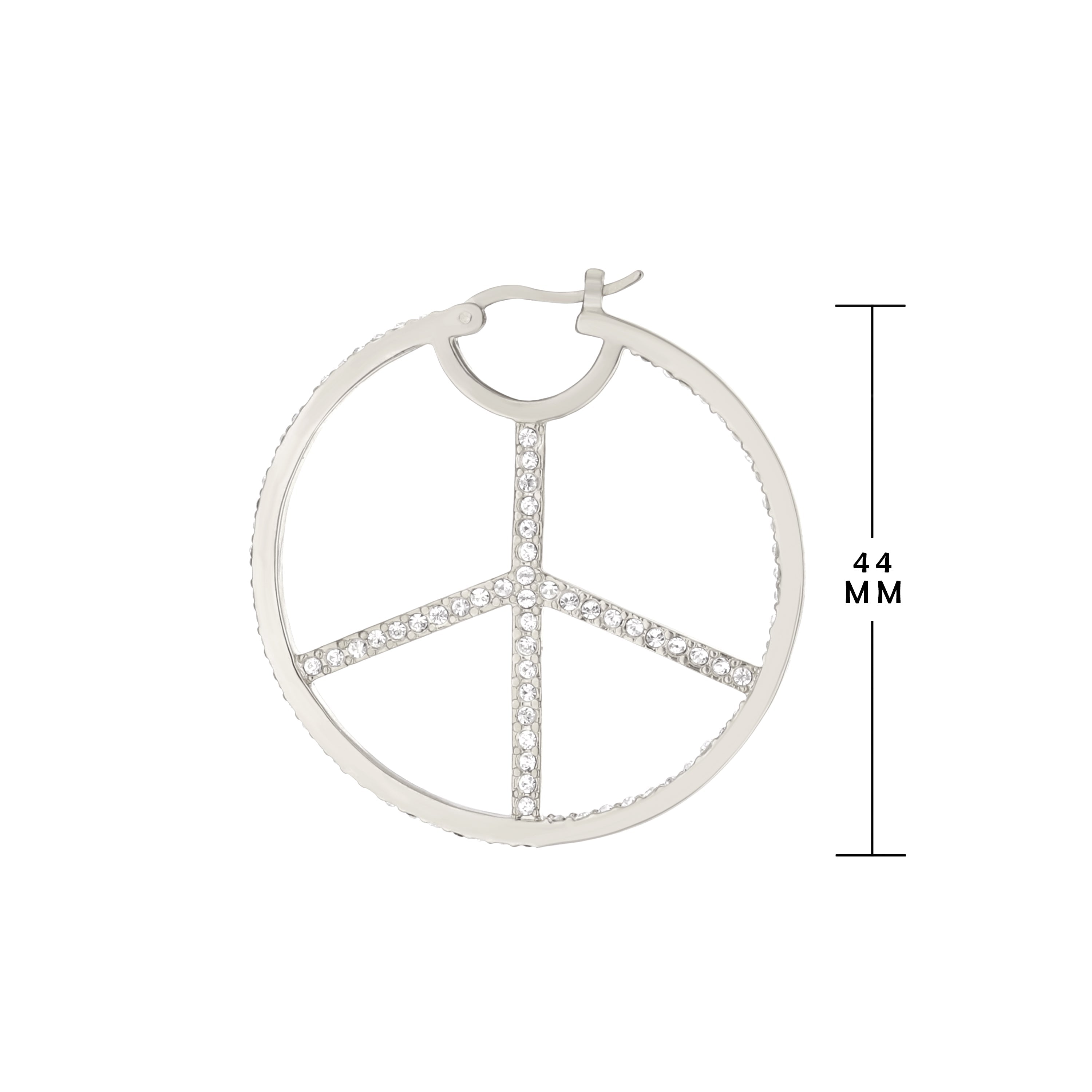Pave Peace Hoop Earrings