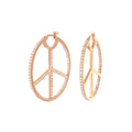 Pave Peace Hoop Earrings