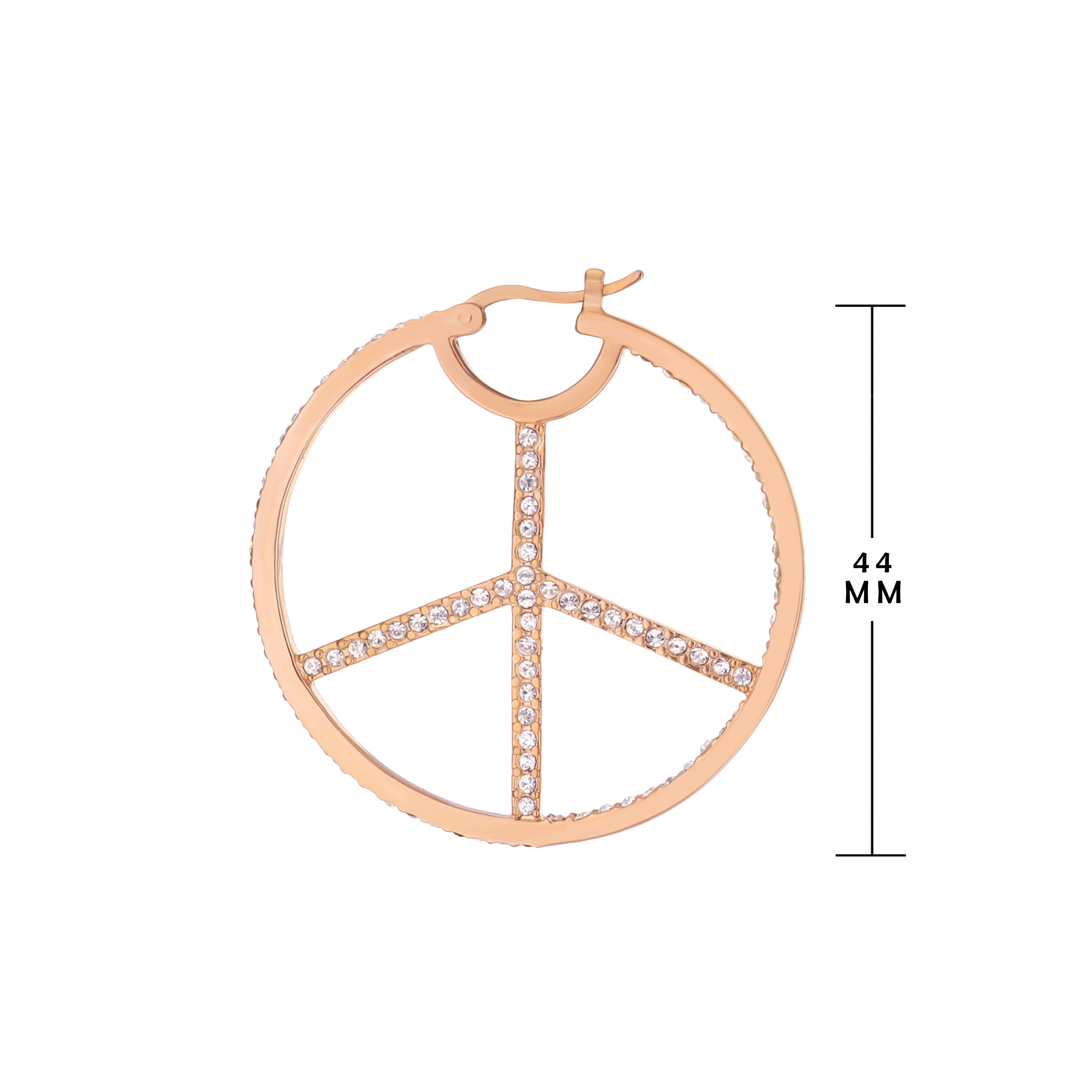 Pave Peace Hoop Earrings