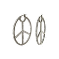 Pave Peace Hoop Earrings