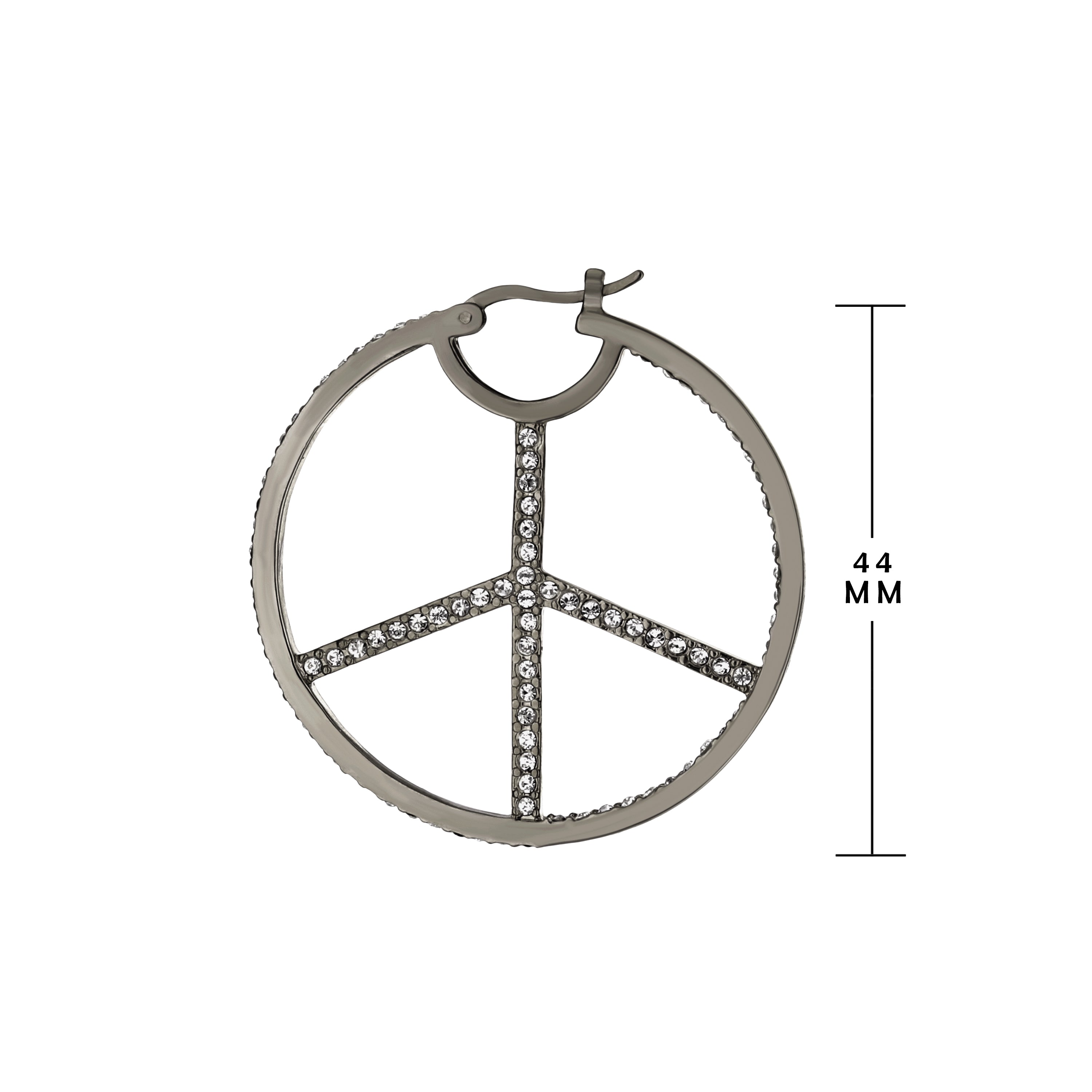 Pave Peace Hoop Earrings