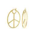 Pave Peace Hoop Earrings