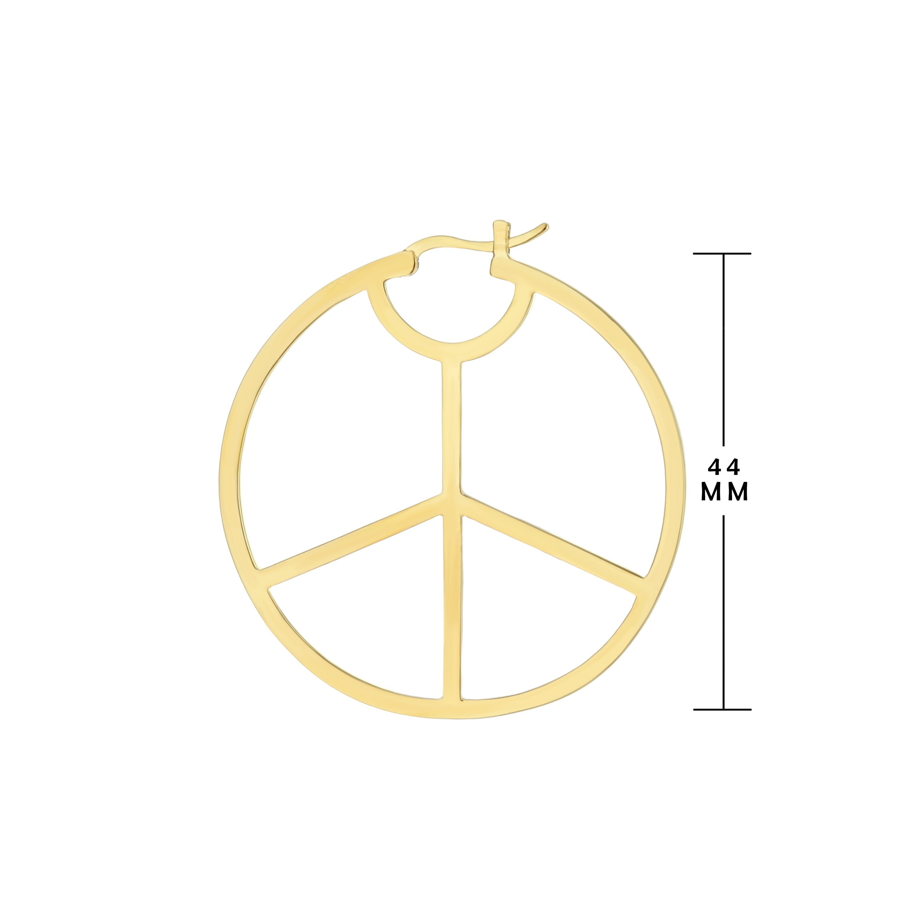 Pave Peace Hoop Earrings