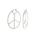 Pave Peace Hoop Earrings