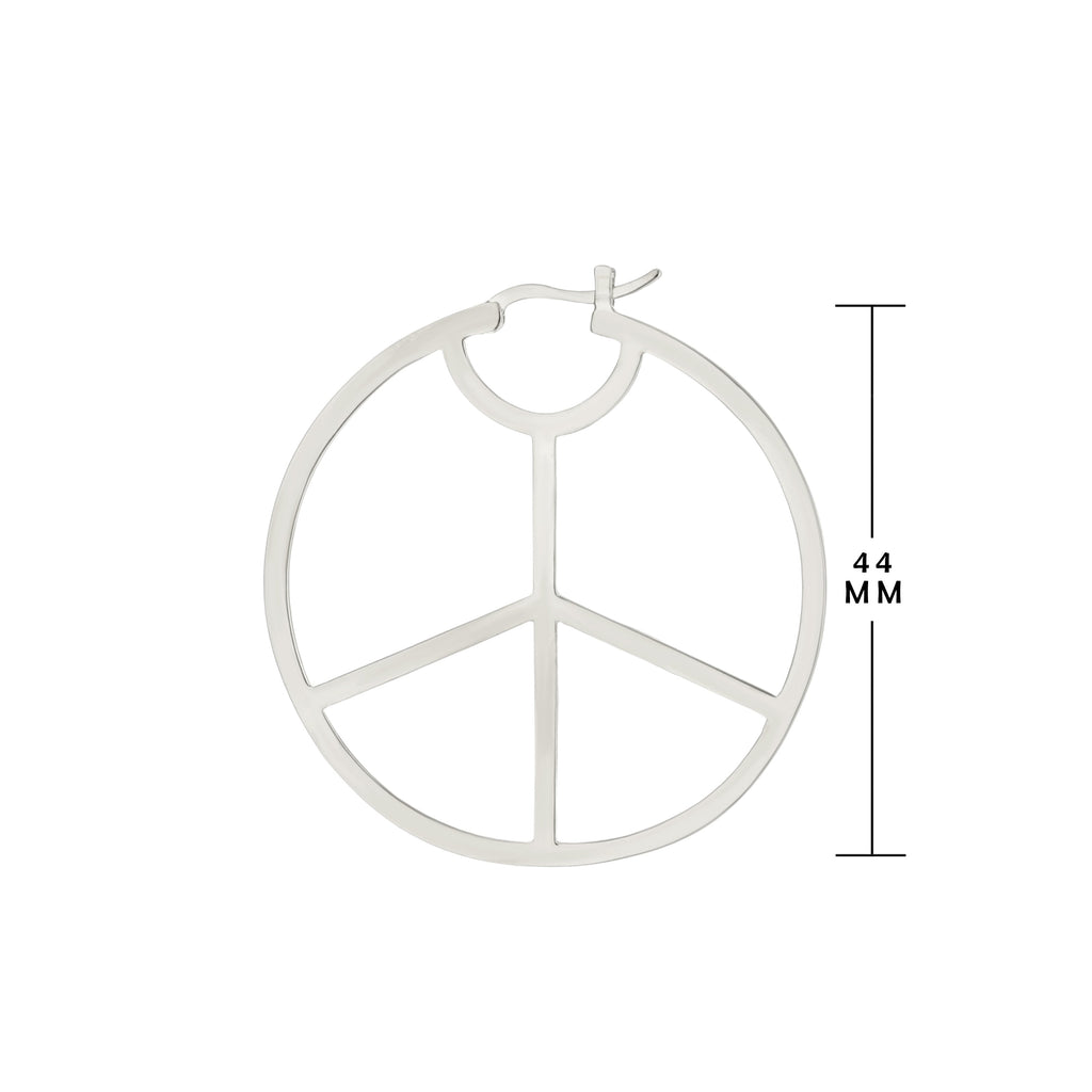 Pave Peace Hoop Earrings