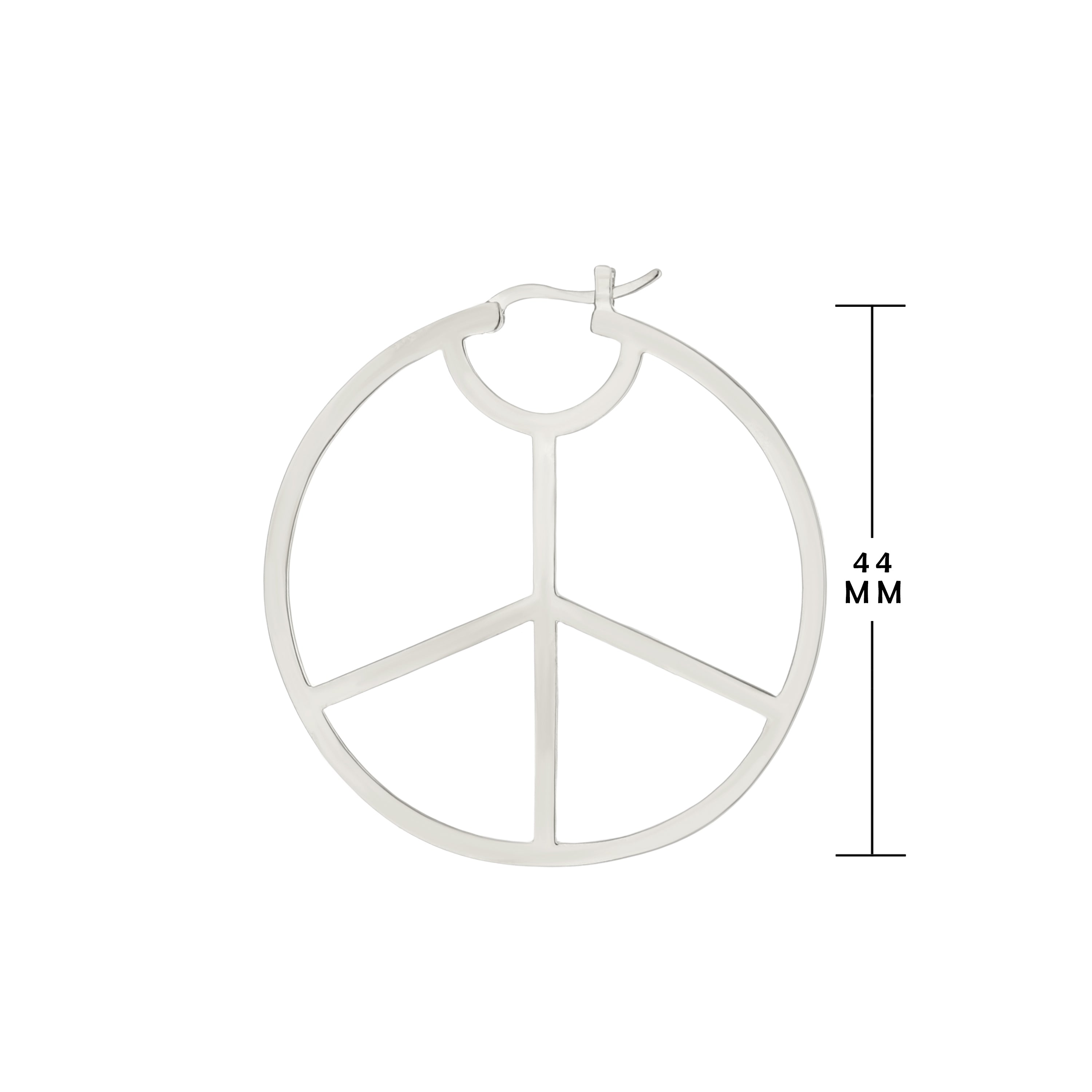 Pave Peace Hoop Earrings