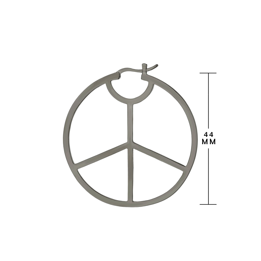 Pave Peace Hoop Earrings