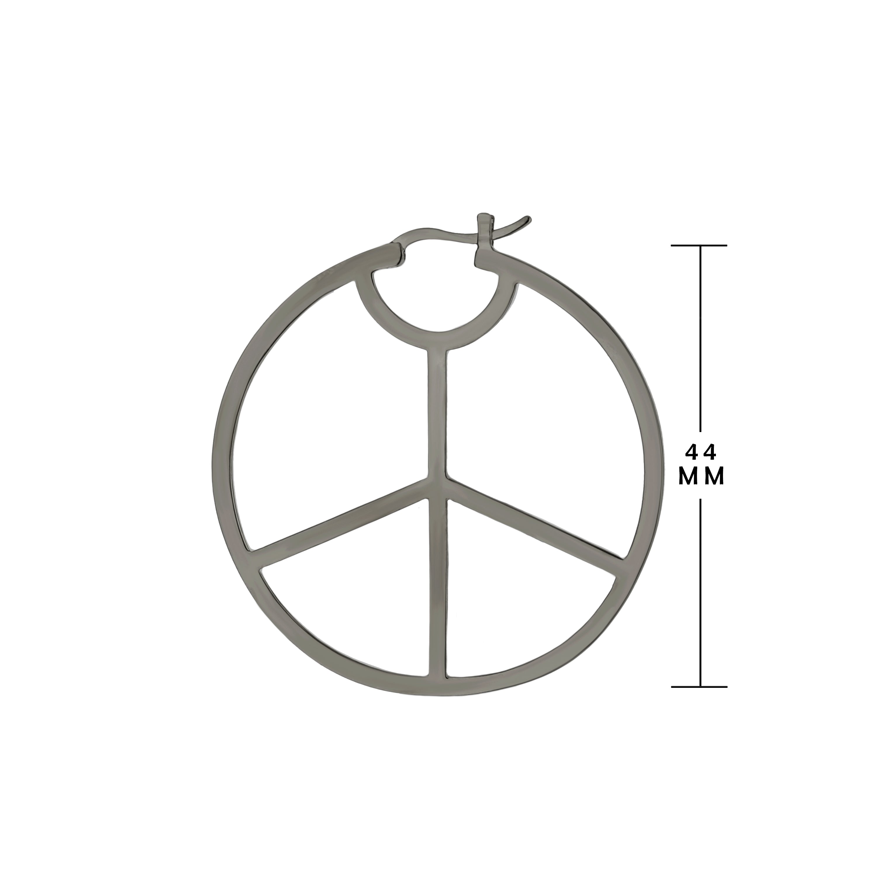 Pave Peace Hoop Earrings