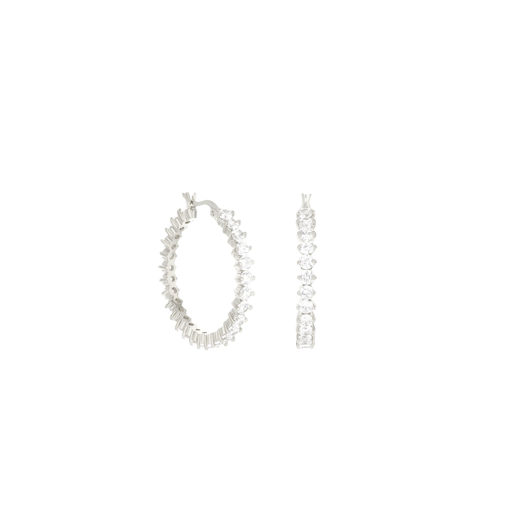 Pave Hoop Earrings
