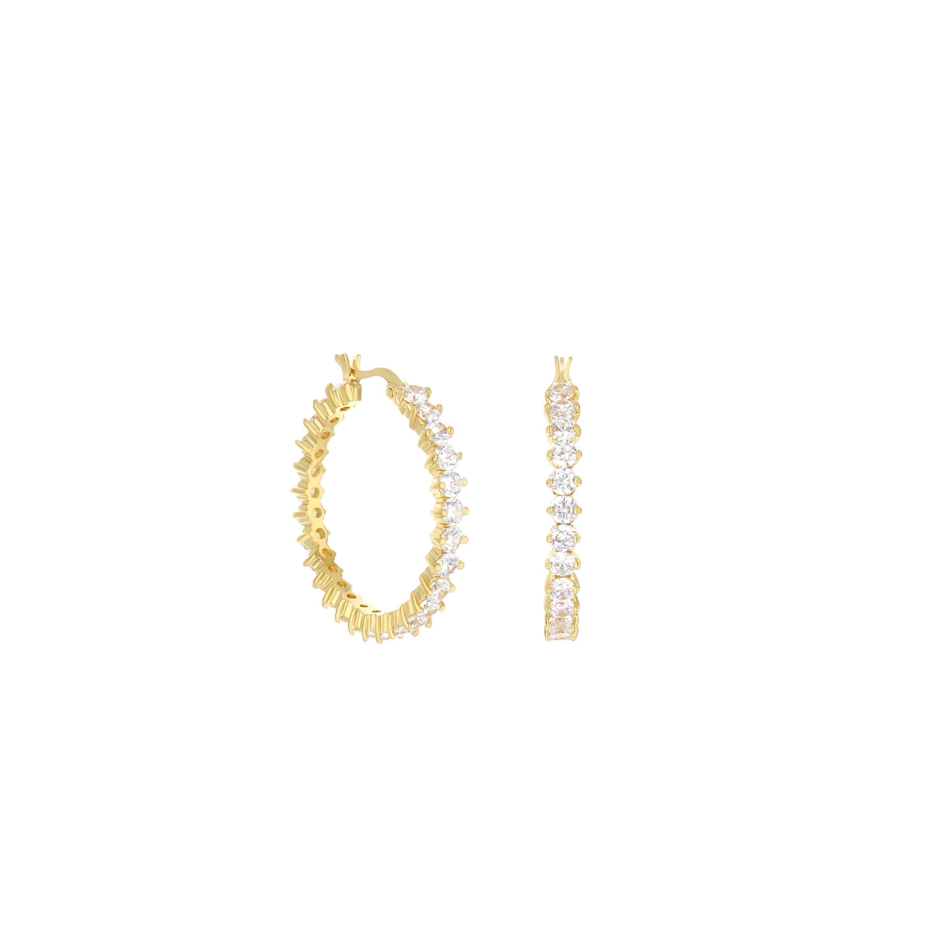 Pave Hoop Earrings