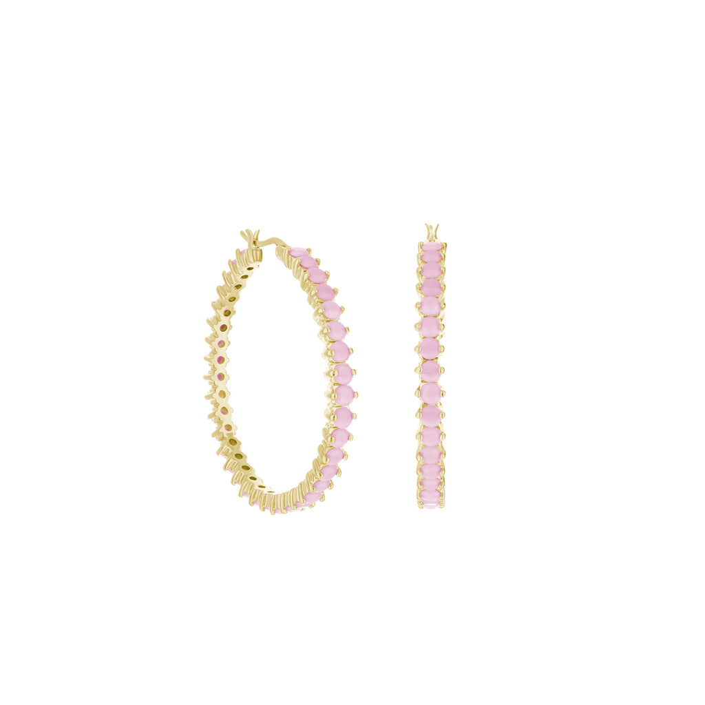 Pave Hoop Earrings