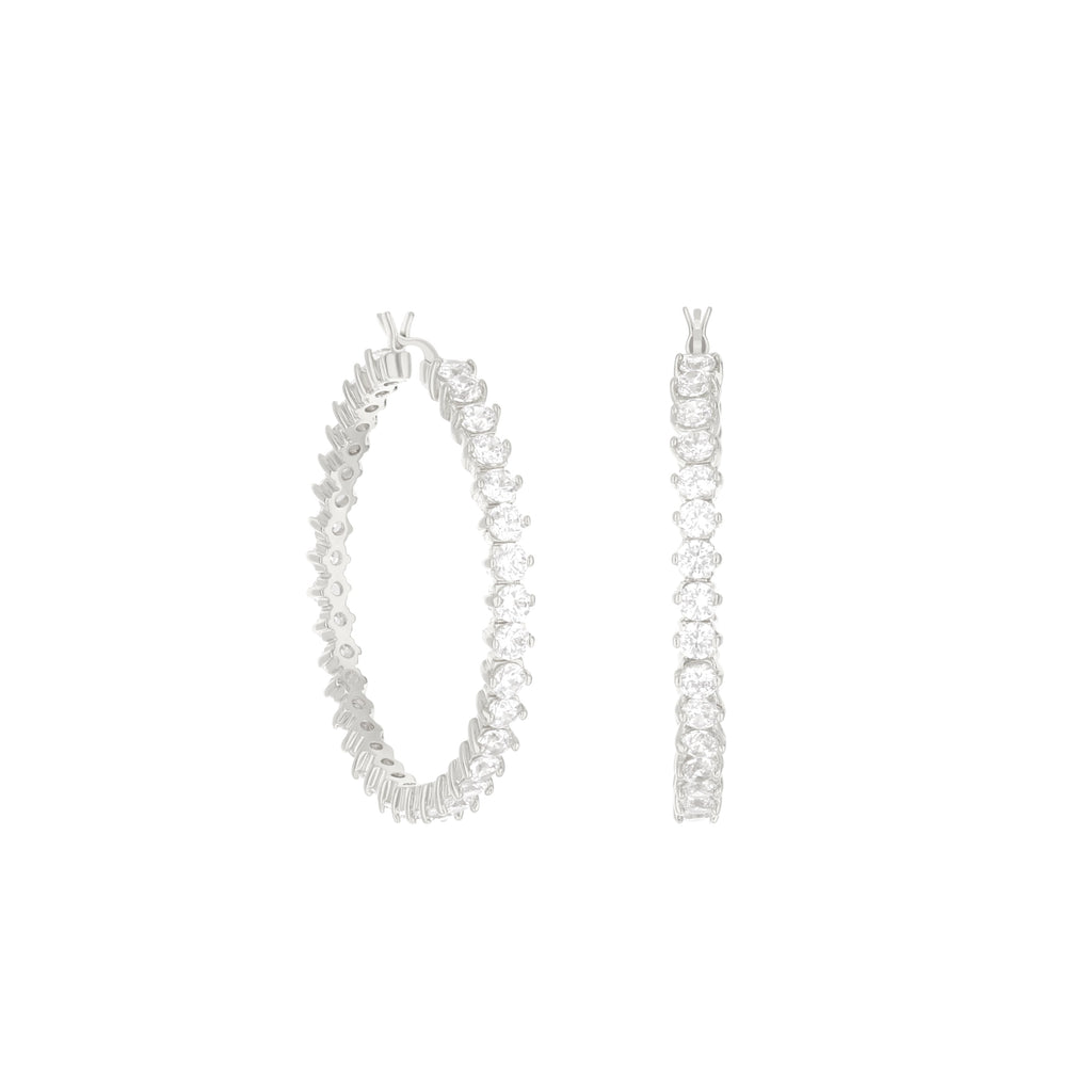 Pave Hoop Earrings
