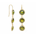 Glamour by the Yard Green Bezel CZ Drop Earrings