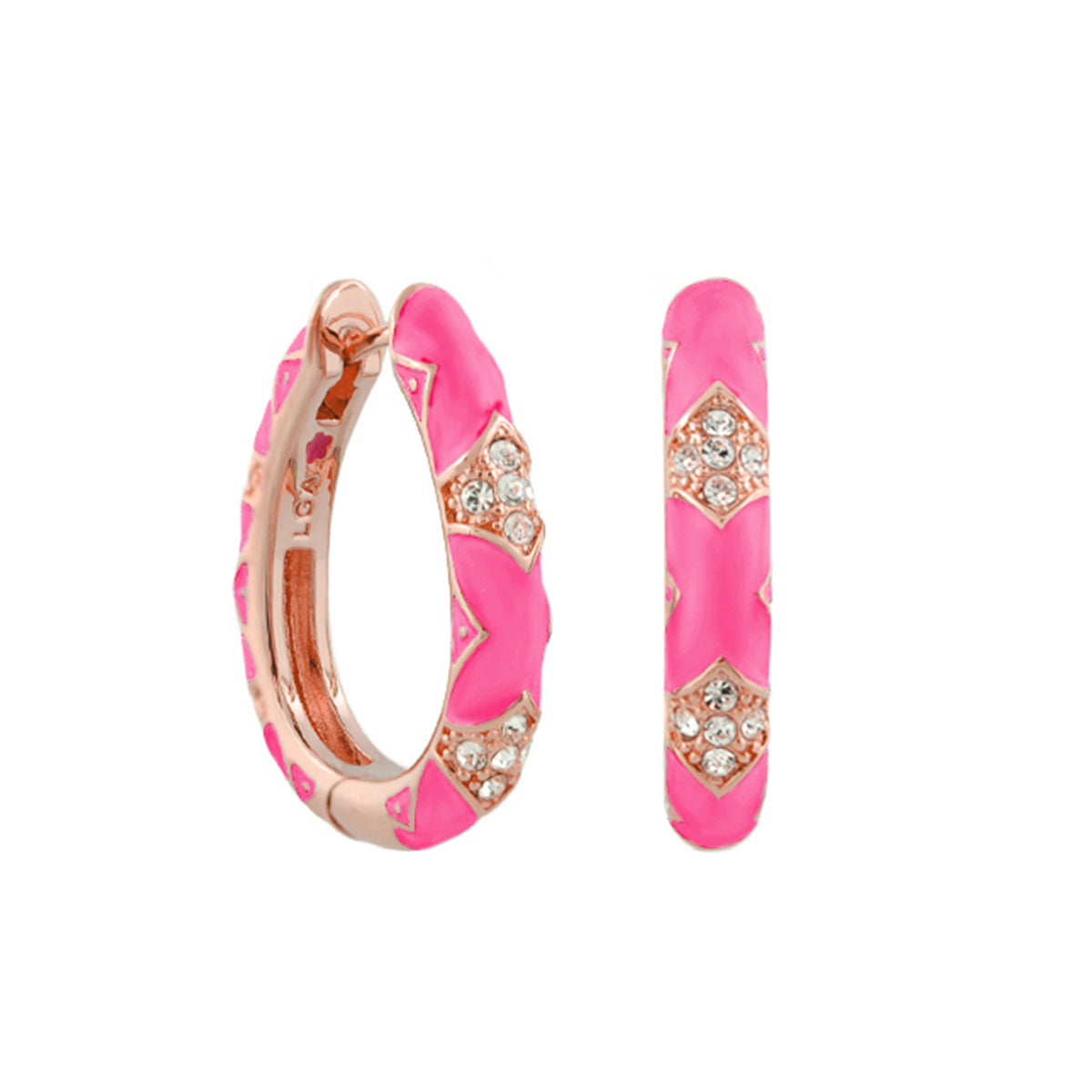 Rose Gold Plated Stackable Fiesta Hoop Drop Earrings