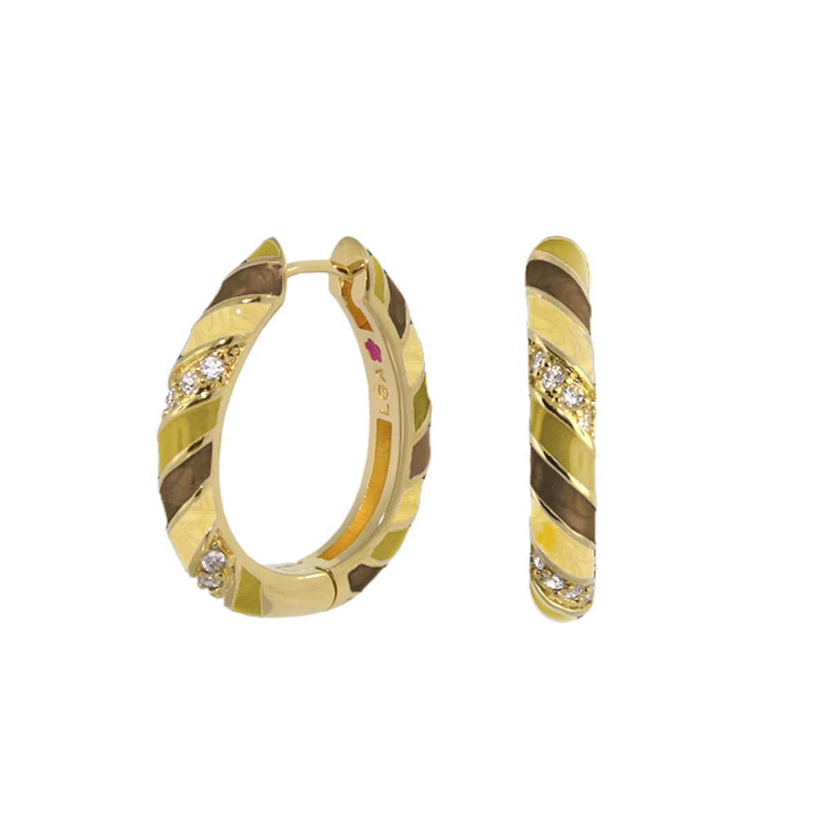 Stackable Fiesta Yellow Enamel Hoop Earrings