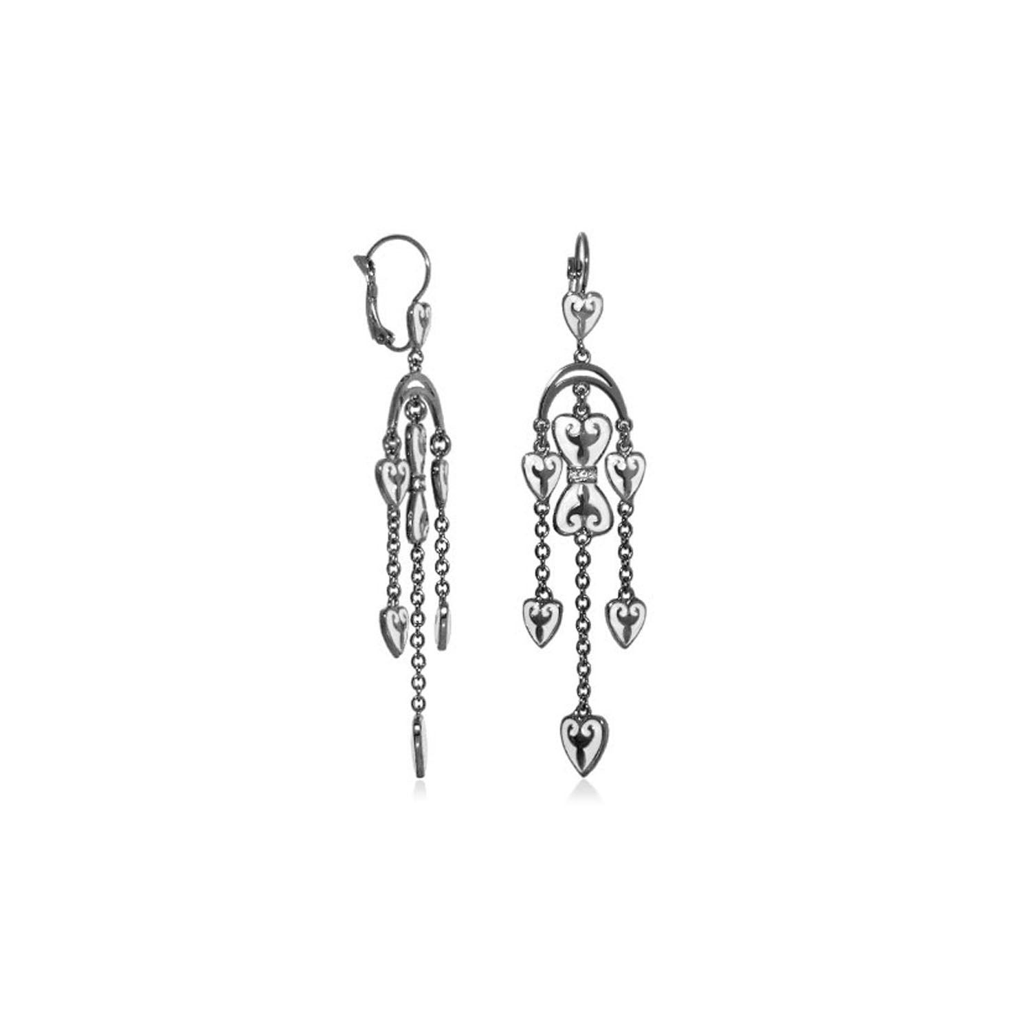 Elegant Solid Brass Base Bows And Hearts Earrings