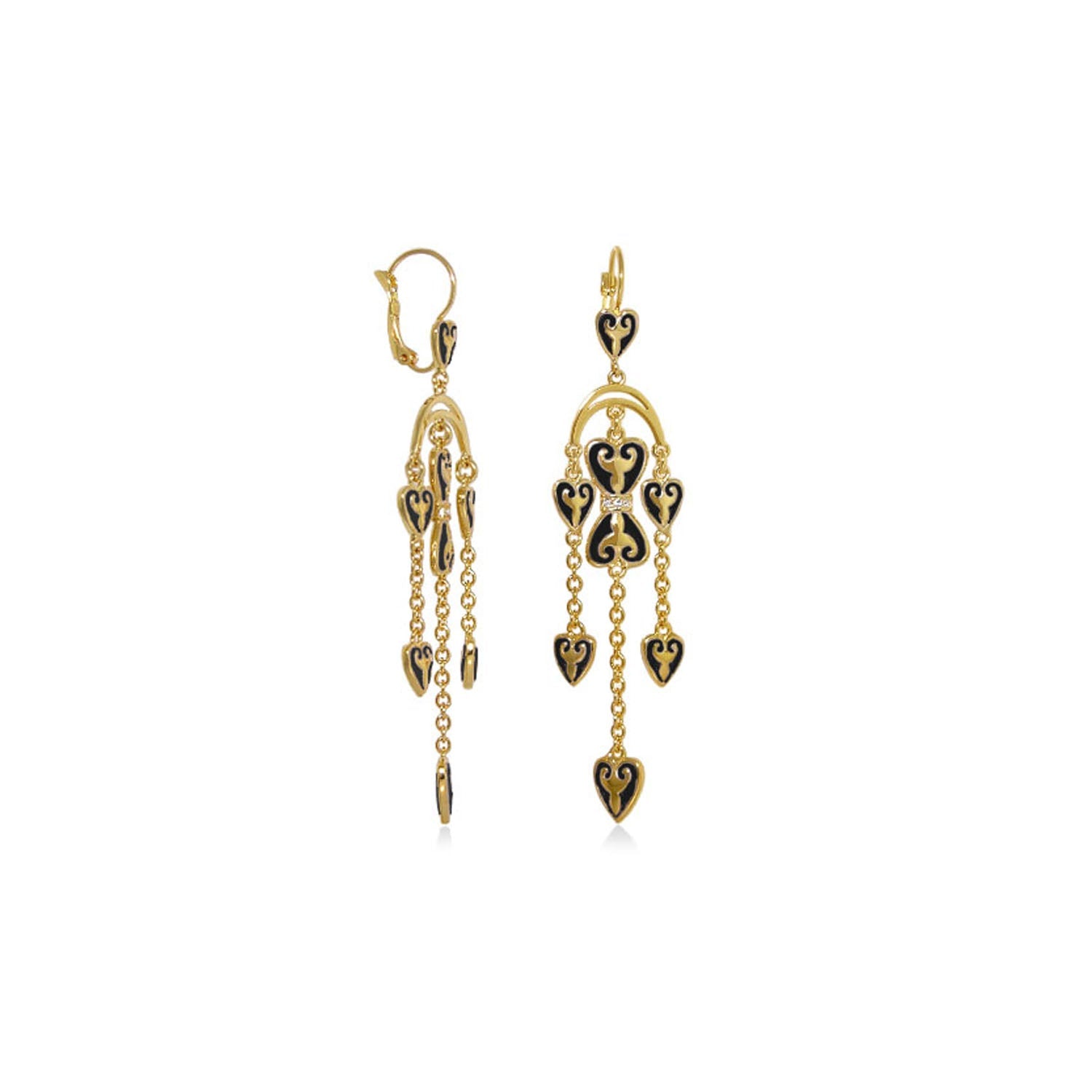Bows And Hearts Earrings Brass