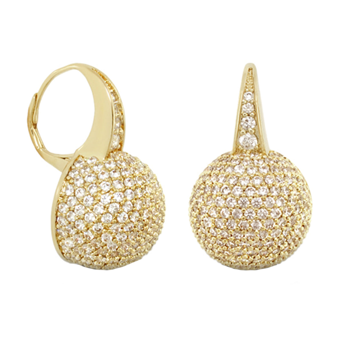 Glamour Pave Ball Earrings