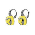 Bamboo Scroll Earrings Ruthenium Plated Brass Base