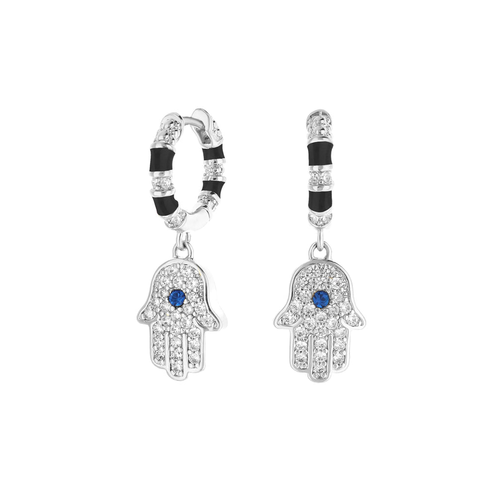 Lucky Hamsa Pave Earrings