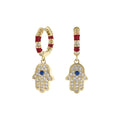 Lucky Hamsa Pave Earrings
