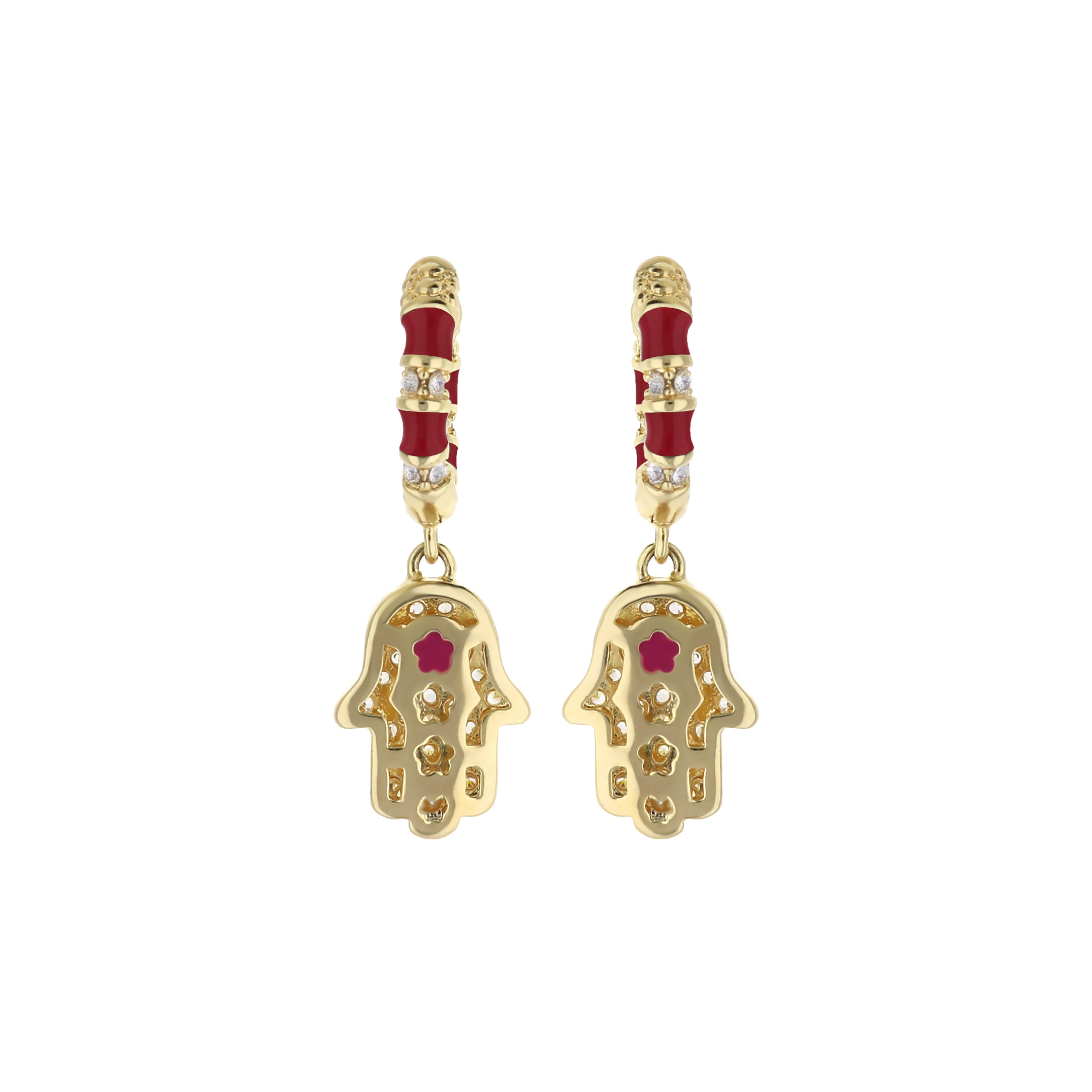 Lucky Hamsa Pave Earrings