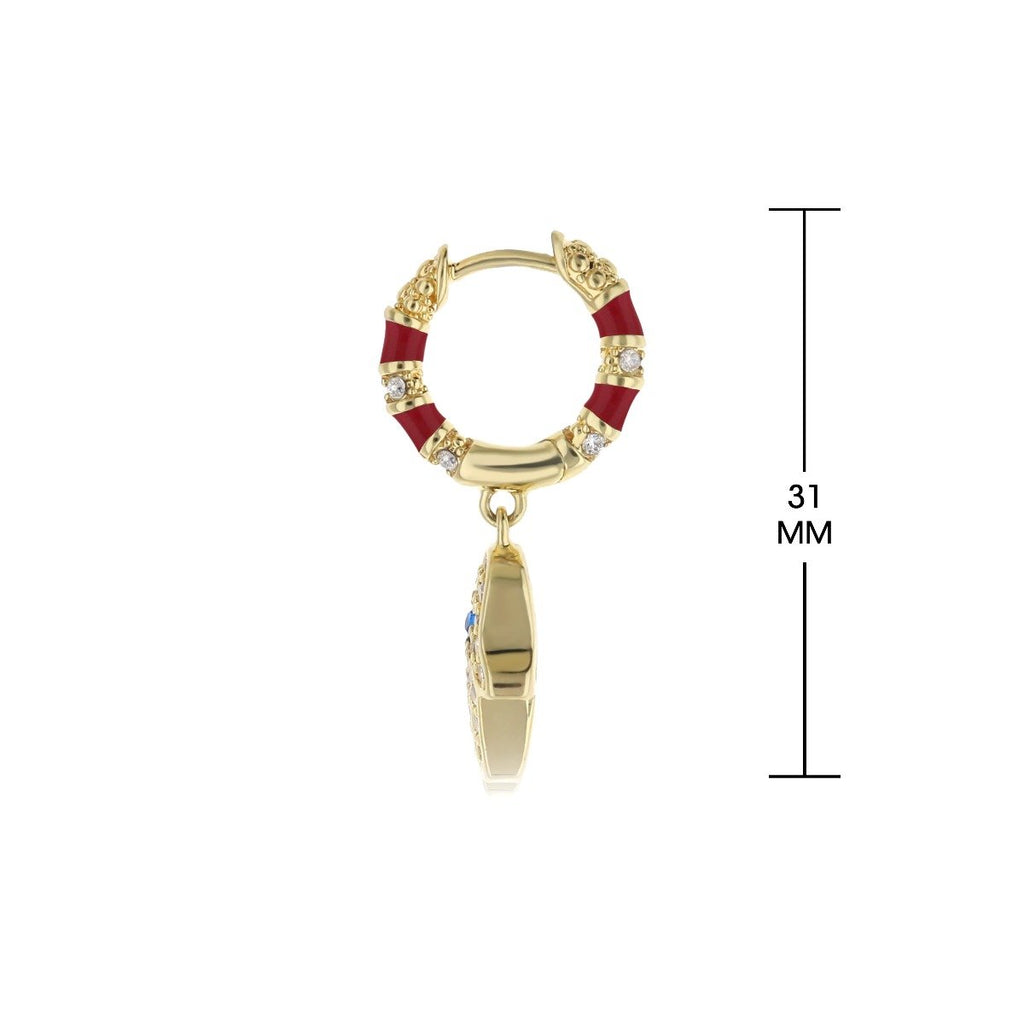 Lucky Hamsa Pave Earrings
