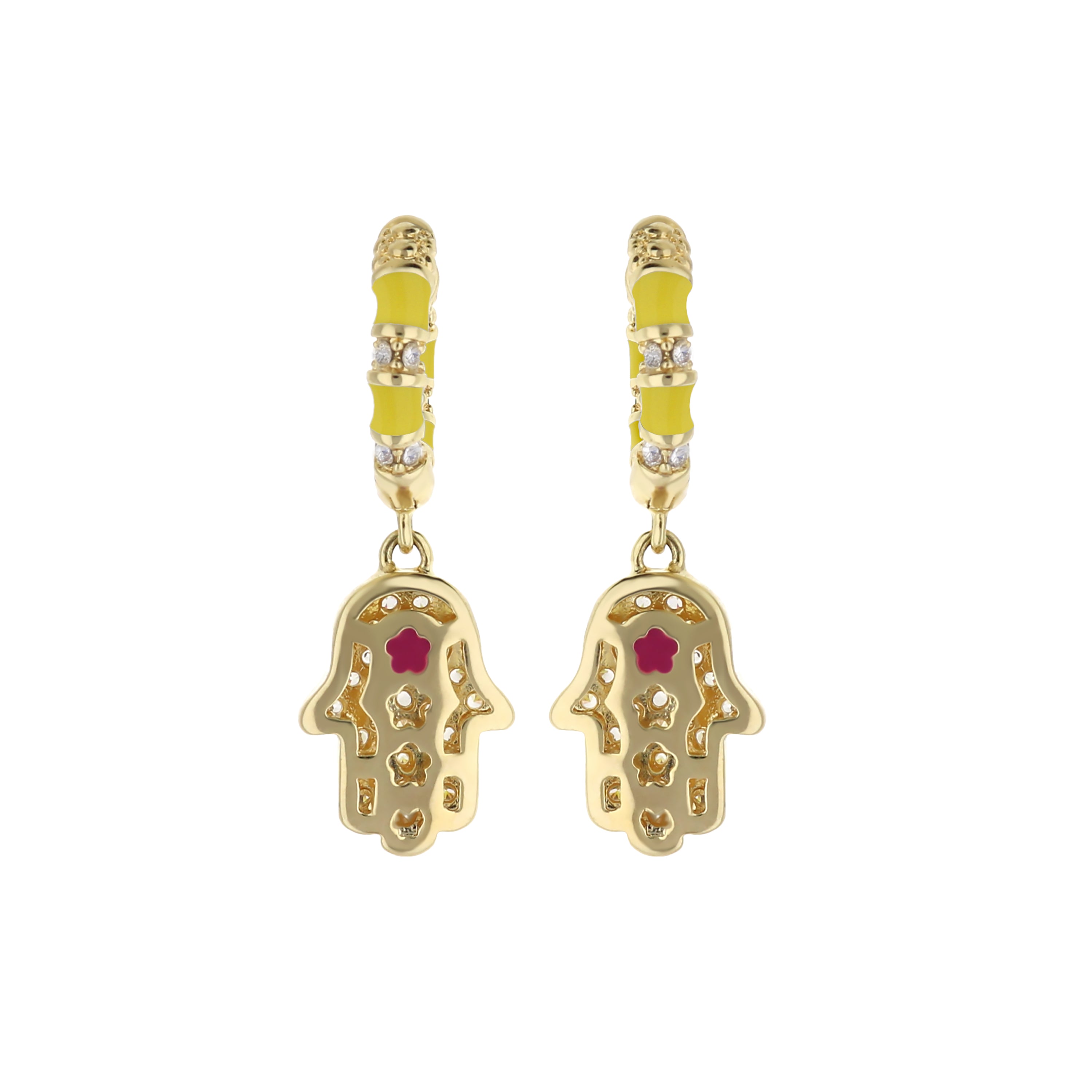 Lucky Hamsa Pave Earrings