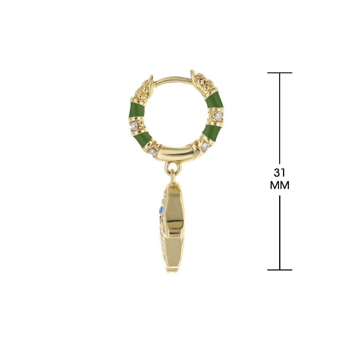 Lucky Hamsa Pave Earrings