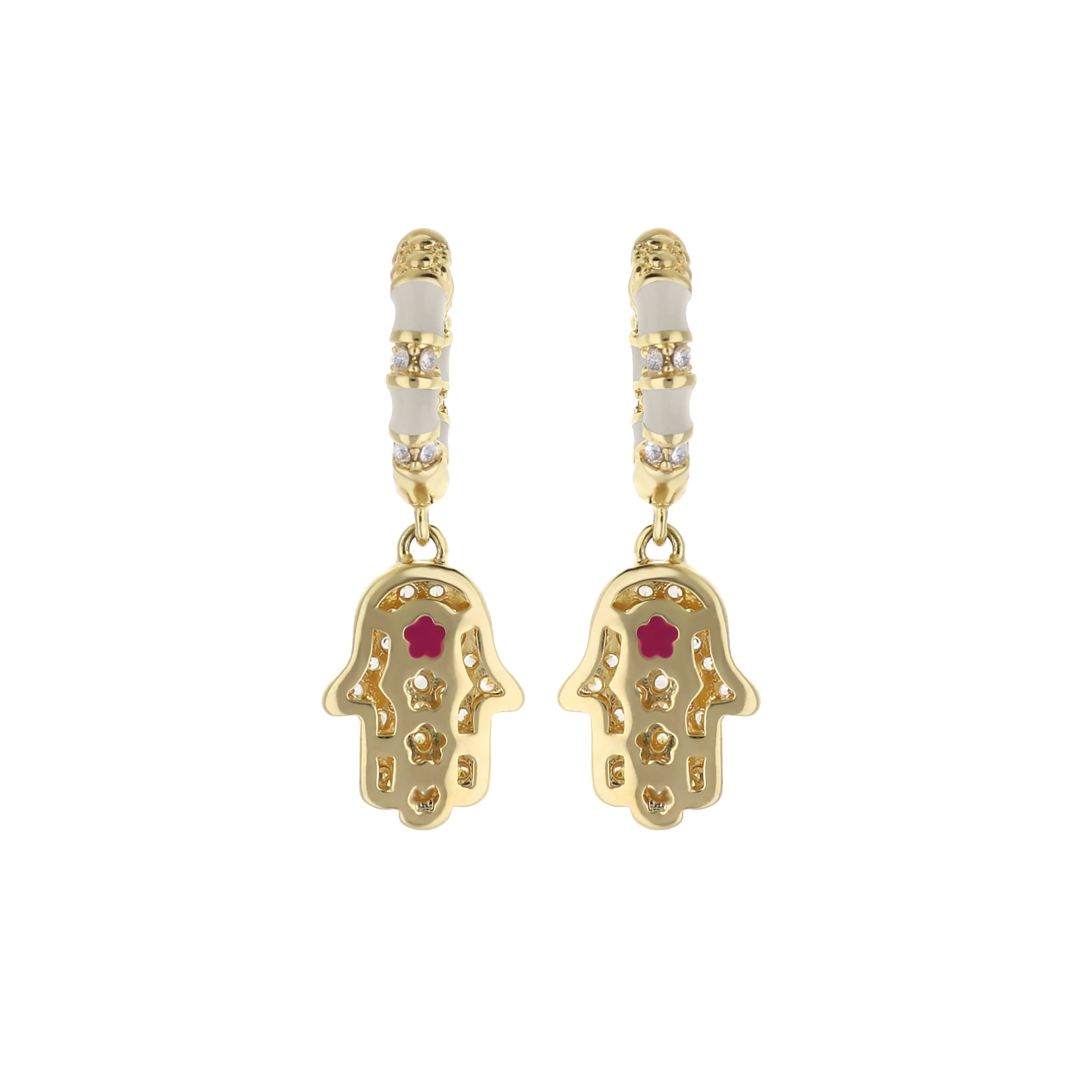 Lucky Hamsa Pave Earrings