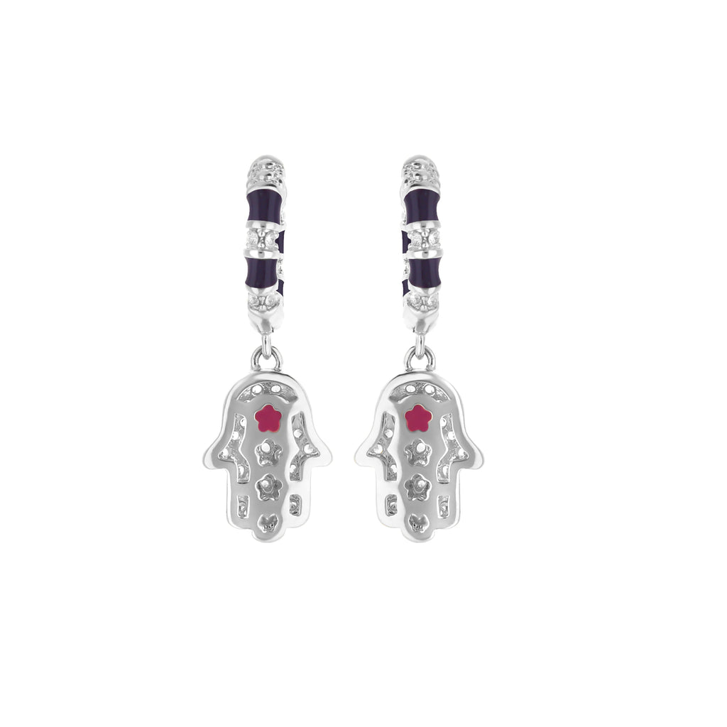 Lucky Hamsa Pave Earrings