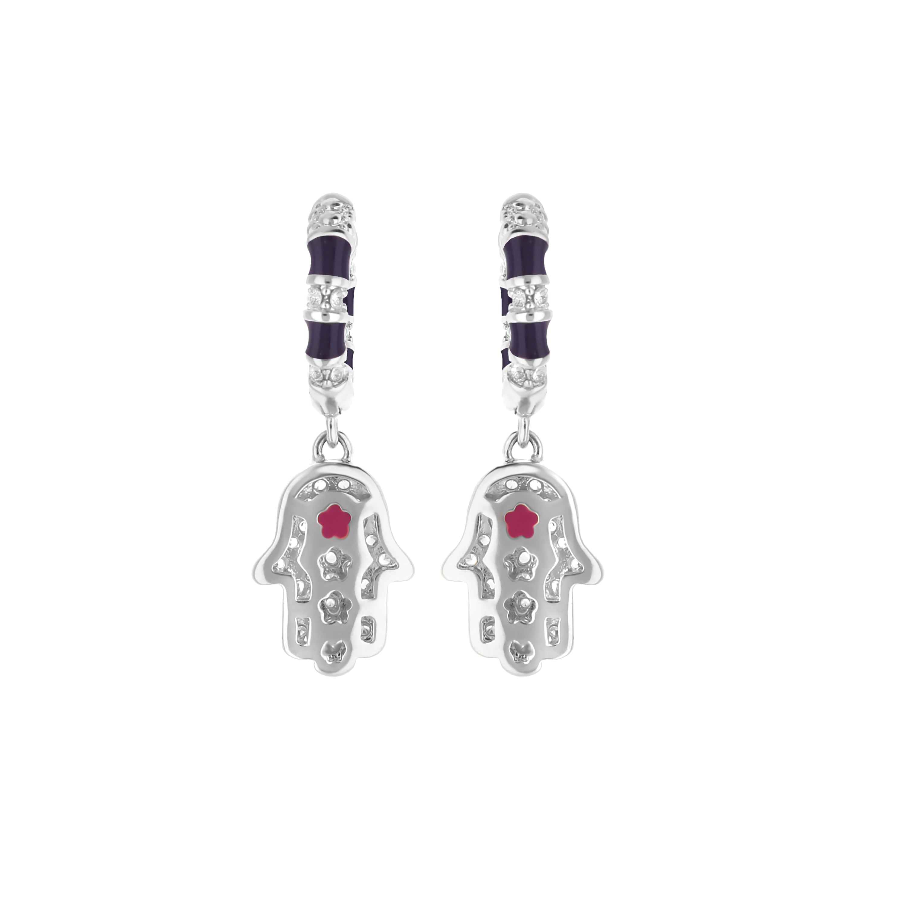 Lucky Hamsa Pave Earrings