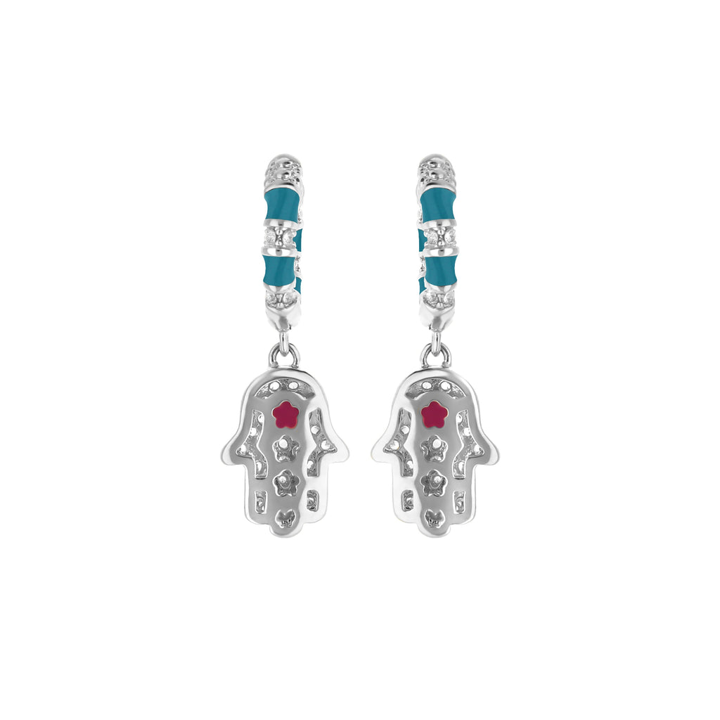 Lucky Hamsa Pave Earrings