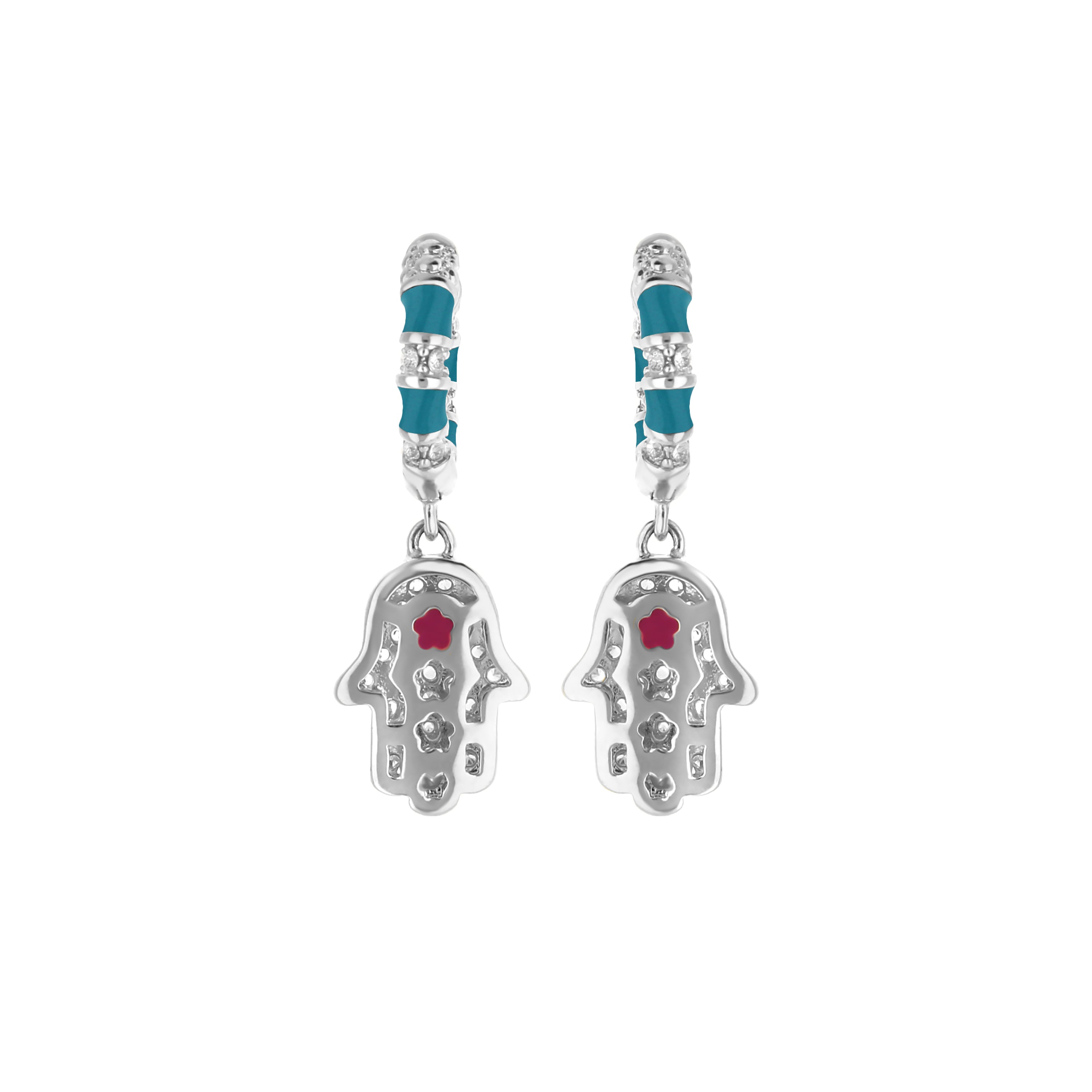 Lucky Hamsa Pave Earrings