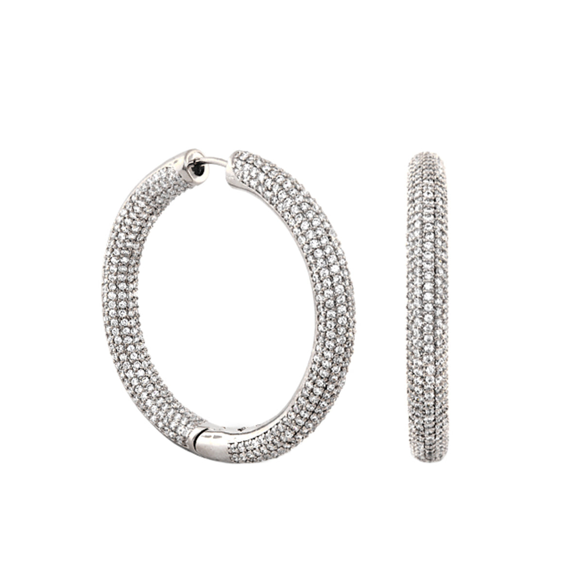 Shimmer and Glimmer Pave Round Earrings