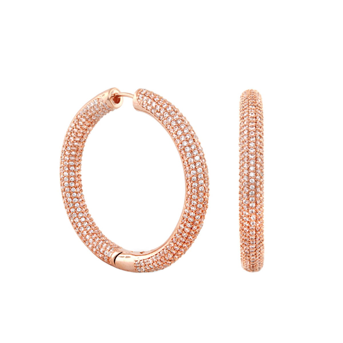Shimmer and Glimmer Pave Round Earrings