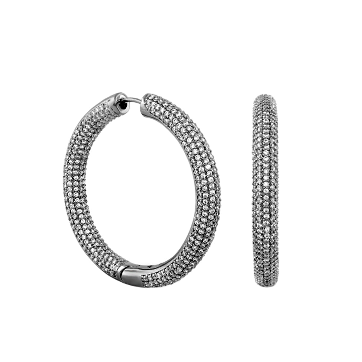 Shimmer and Glimmer Pave Round Earrings