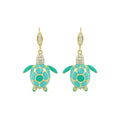 18K Gold Sea Turtle Earrings