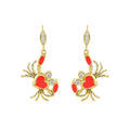 Eau Enamel Crab Earrings