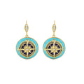Eau Enamel Compass Earrings