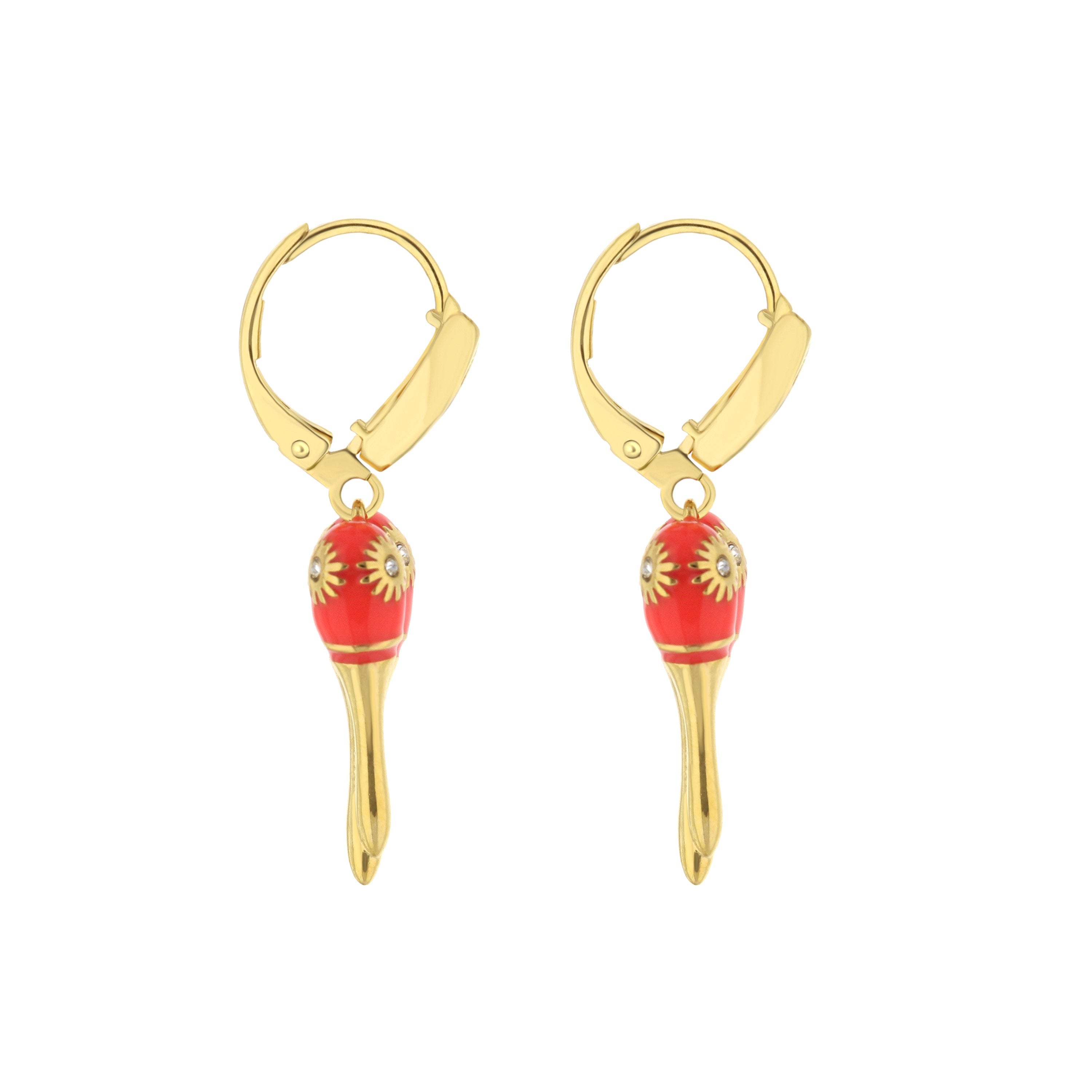 Eau Enamel Maracas Earrings