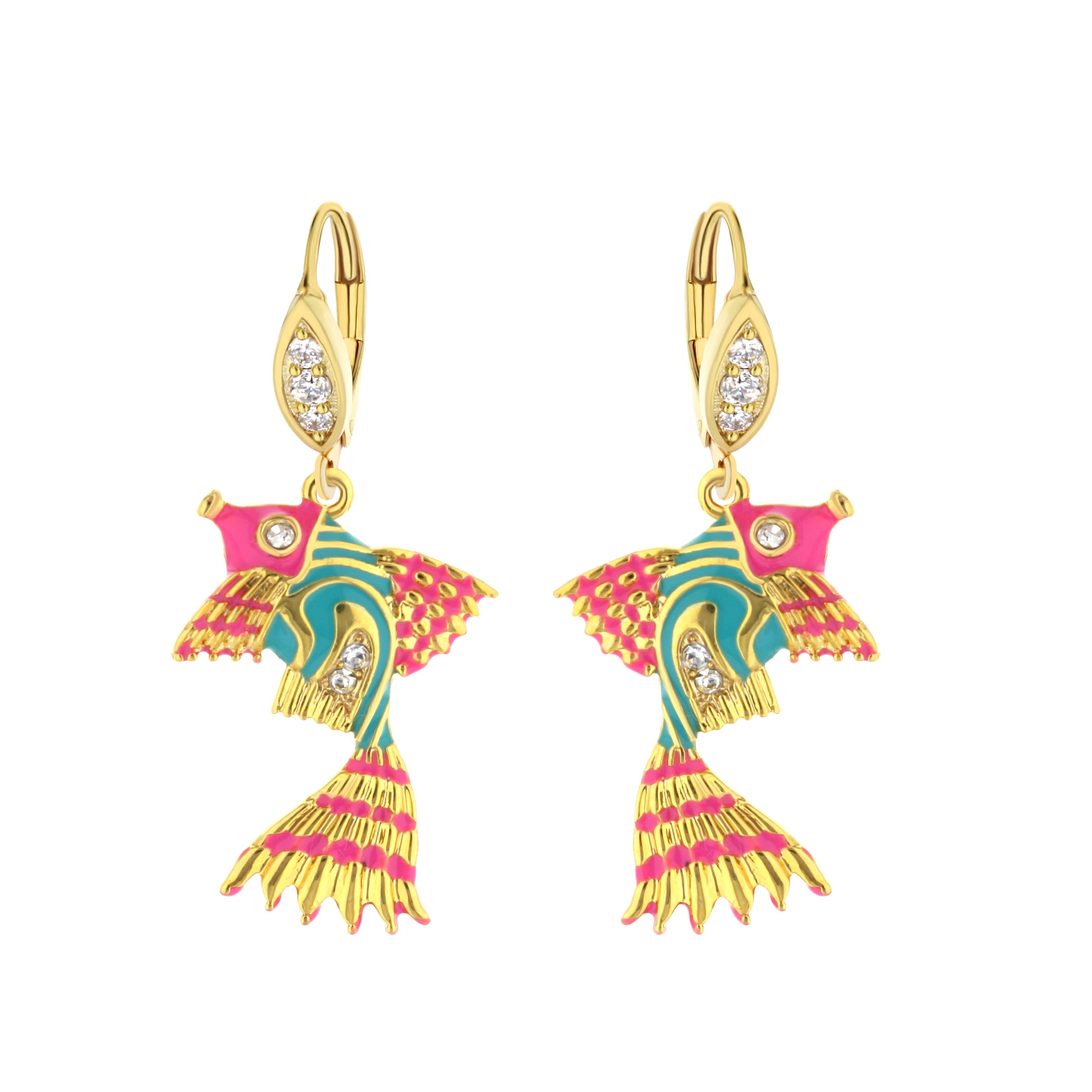 Eau Enamel Fish Earrings
