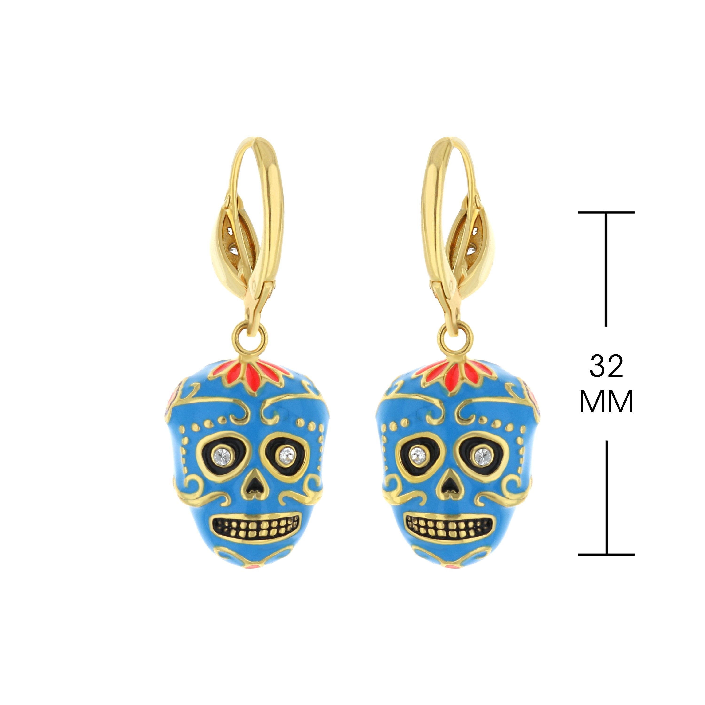 Eau Dia De Los Muertos Skull Earrings