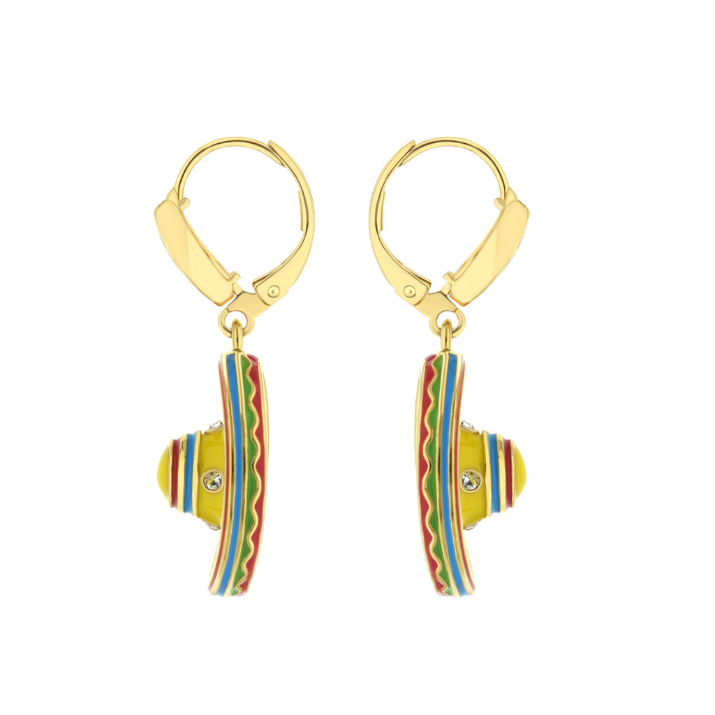Eau Enamel Mexican Sombrero Earrings