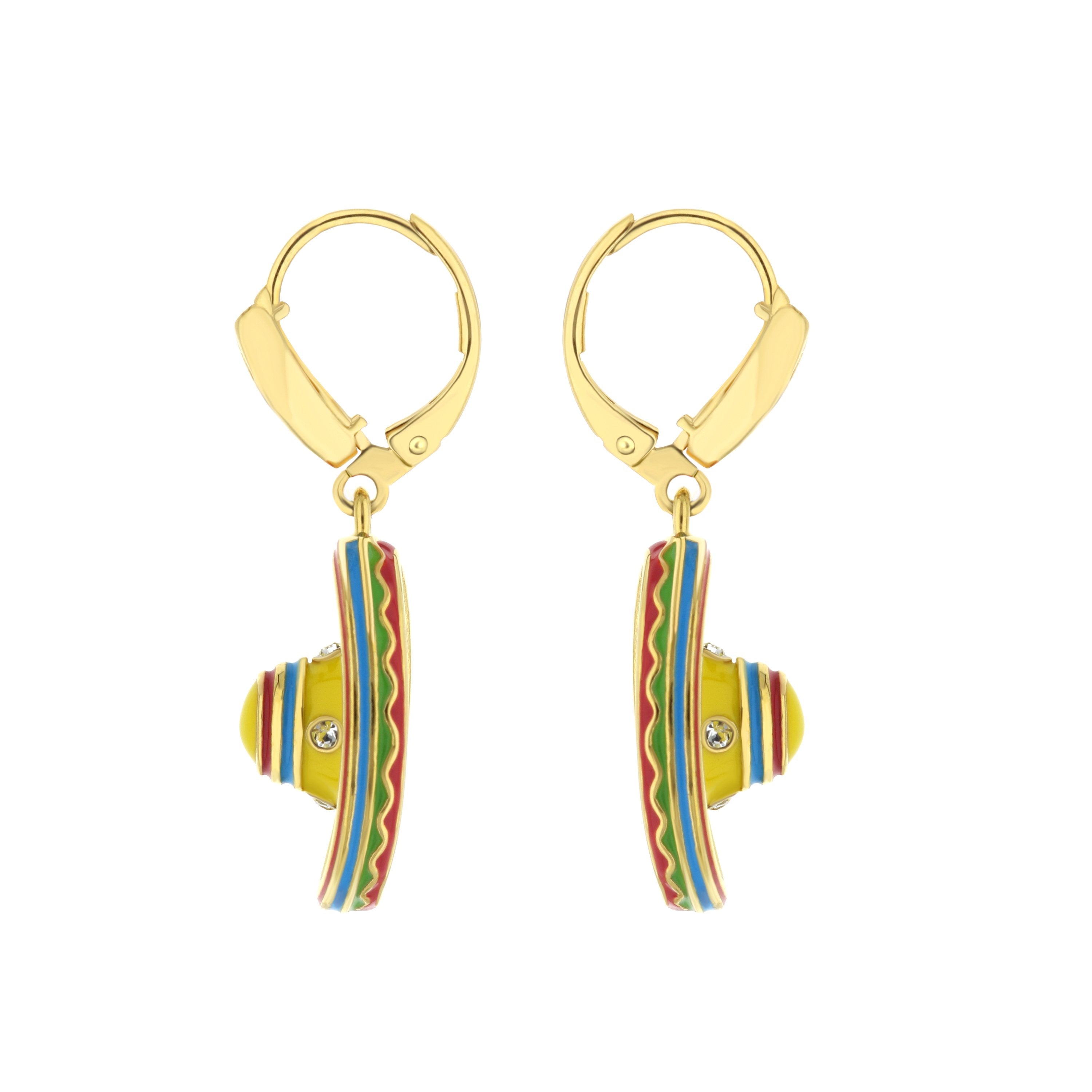Eau Enamel Mexican Sombrero Earrings