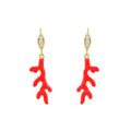 Eau Enamel Coral Earrings