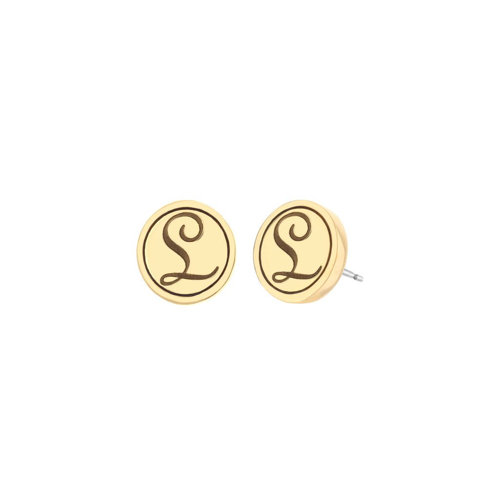 Initial L Earring